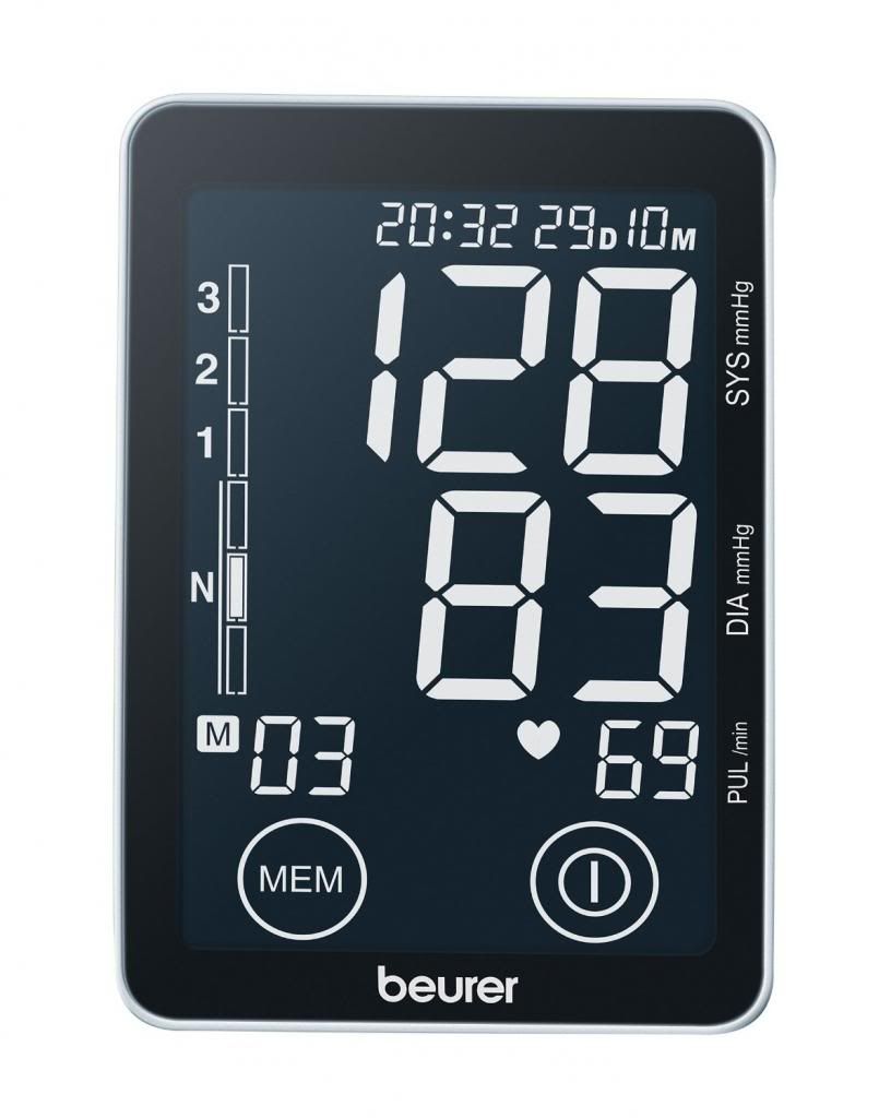 Màn hình máy đo huyết áp bắp tay Beurer BM58