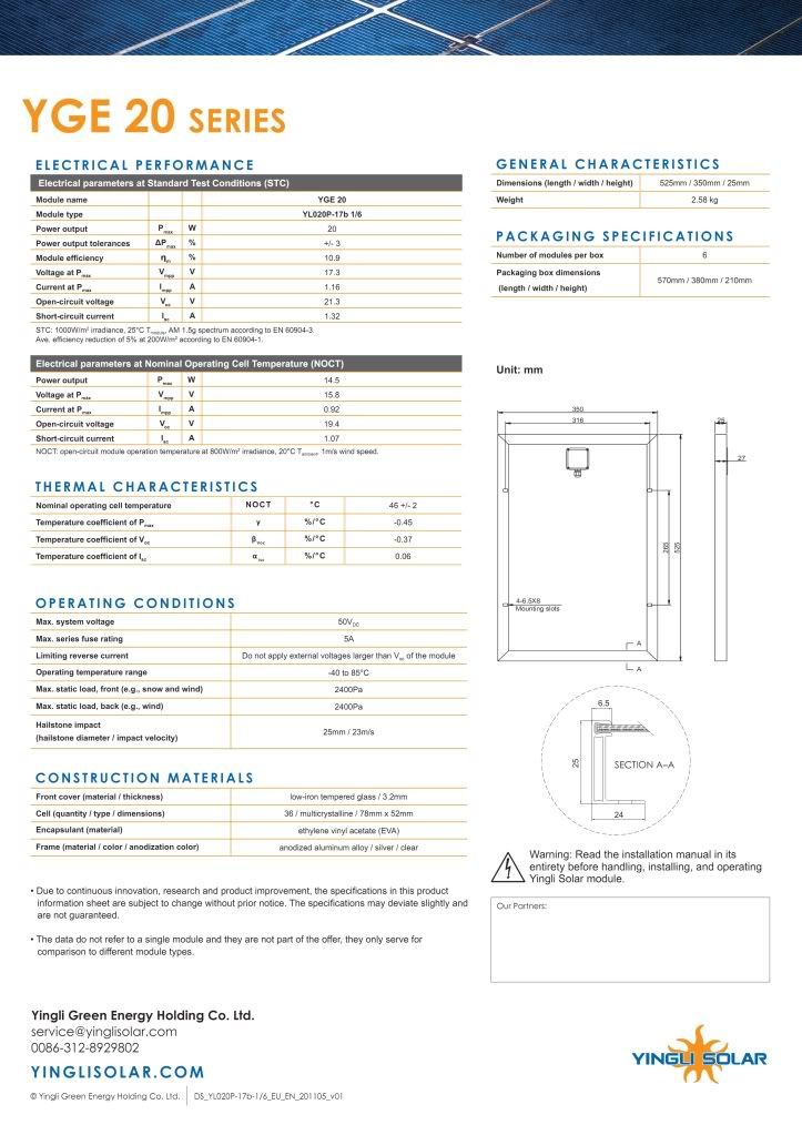 YGE 20 Series Specification YGE 20 Series Specification