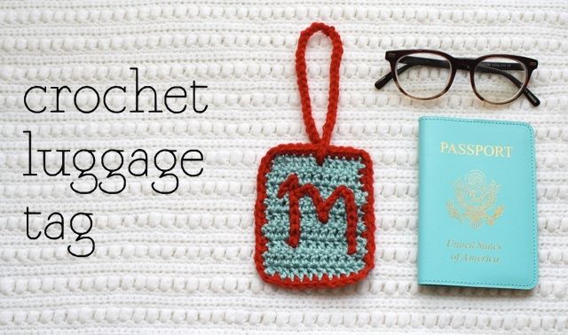 crochet luggage tags