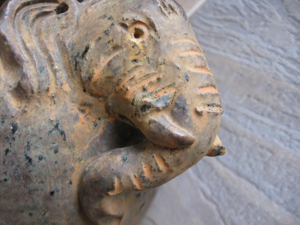 Elephant Pottery Vase Jar Antiques Board