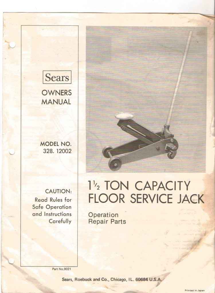 Floor Jack Bad Release Valve Circuit Sears 328 12002 The Garage