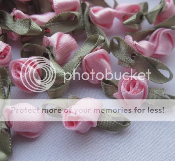 24pcs Upick Ribbon Bows Flowers Rose Appliques wedding Sewing Craft E62
