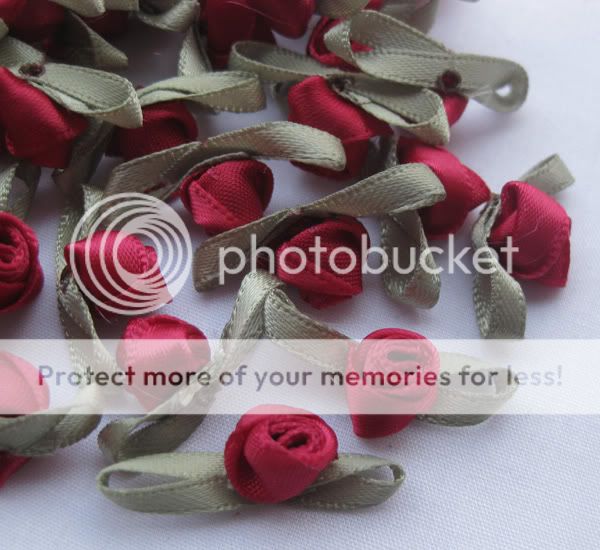 24pcs Upick Ribbon Bows Flowers Rose Appliques wedding Sewing Craft E62