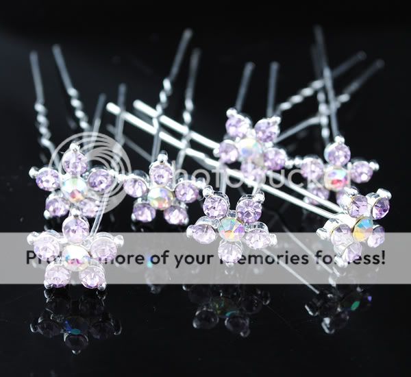5 10 20 Swarovski Crystal Wedding Bridal Party Flower Hair Pin Clips H046