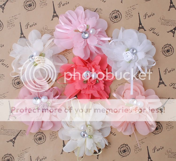 Ribbon Flowers Bows Wedding Sewing Decor Crafts Appliques Upick 20pcs RR005