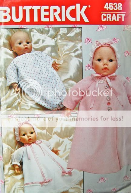 Butterick 4638 18" Baby Doll Clothes Pattern Uncut