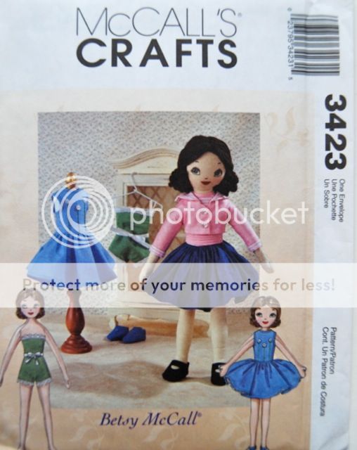 McCall's 3423 Rag Stuffed Doll Pattern Retro Betsy McCall Doll and Clothes