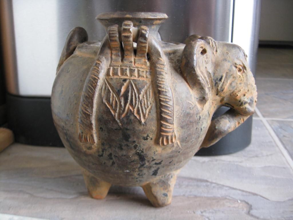 Elephant Pottery Vase Jar | Antiques Board